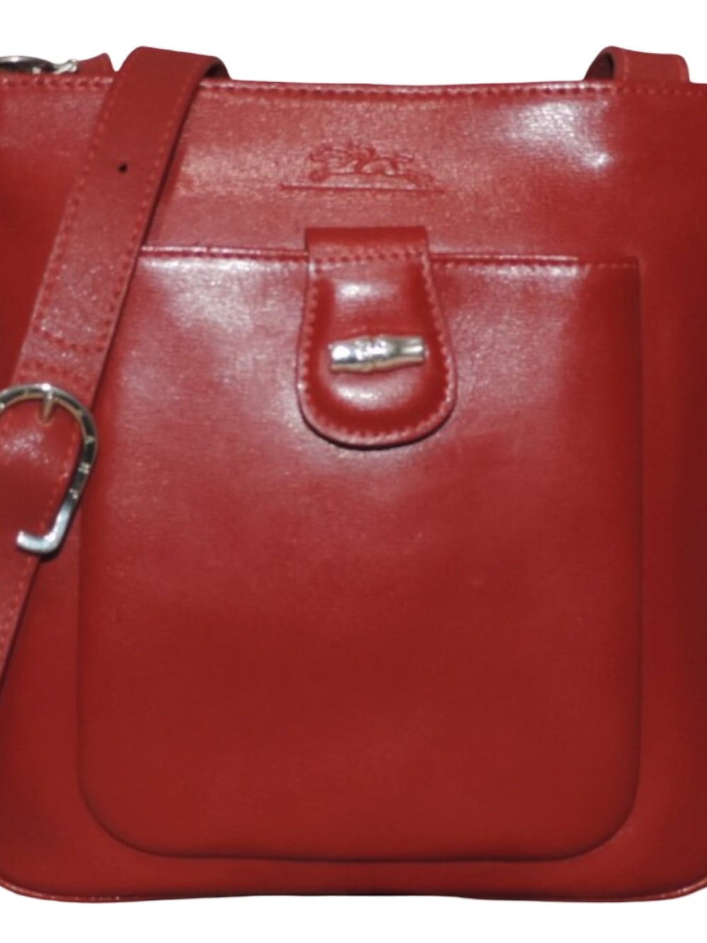 Longchamp Red Leather Crossbody Bag